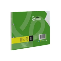 RECAMBIO LIDERPAPEL DIN A5 APAISADO 100 HOJAS 75 GR CUADRO 3 MM 2 TALADROS CON MARGEN