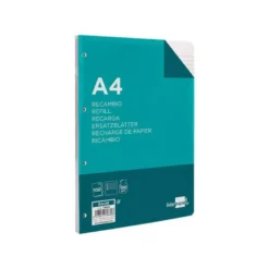 Recambio Liderpapel Din A4 con 4 taladros 100 gr rayado horizontal con margen y con bandas de 5 colores