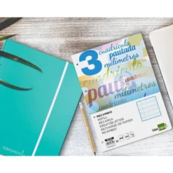 Recambio Liderpapel DIN A4 80g cuadriculado pautado 3 mm