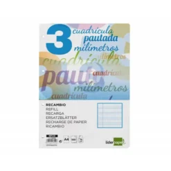 Recambio Liderpapel DIN A4 80g cuadriculado pautado 3 mm