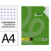 RECAMBIO LIDERPAPEL DIN A4 100 HOJAS 75 GR CUADRO 8 MM CON MARGEN 4 TALADROS