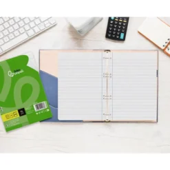 RECAMBIO LIDERPAPEL DIN A5 100 HOJAS 75 GR PAUTA 5 2.5MM CON MARGEN 6 TALADROS