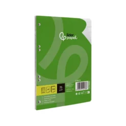 RECAMBIO LIDERPAPEL DIN A5 100 HOJAS 75 GR PAUTA 5 2.5MM CON MARGEN 6 TALADROS