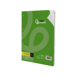 RECAMBIO LIDERPAPEL DIN A4 100 HOJAS 75 GR HORIZONTAL CON MARGEN 4 TALADROS