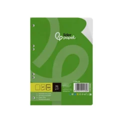 RECAMBIO LIDERPAPEL DIN A5 100 HOJAS 75 GR LISO SIN MARGEN 6 TALADROS