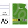 RECAMBIO LIDERPAPEL DIN A5 100 HOJAS 75 GR HORIZONTAL CON MARGEN 6 TALADROS