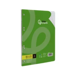 RECAMBIO LIDERPAPEL DIN A4 100 HOJAS 75 GR CUADRO 4 MM CON MARGEN 16 TALADROS