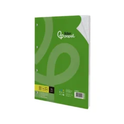 RECAMBIO LIDERPAPEL DIN A4 100 HOJAS 75 GR CUADRO 4 MM CON MARGEN 4 TALADROS