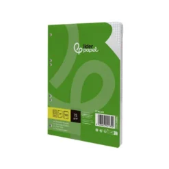 RECAMBIO LIDERPAPEL DIN A5 100 HOJAS 75 GR CUADRO 4MM CON MARGEN 6 TALADROS