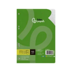 Recambio Liderpapel DIN A5 6 taladros 100 gr rayado horizontal