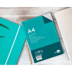 Recambio Liderpapel din A4 4 taladros 100 gr cuadrícula 2mm