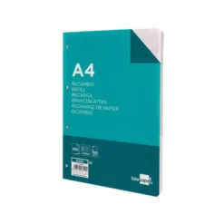 Recambio Liderpapel Din A4 4 taladros 100 gr pauta 2.5 mm