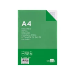 Recambio Liderpapel DIN A4 4 taladros 60 gr rayado num 46