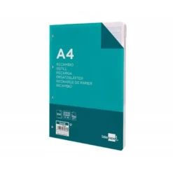 Recambio Liderpapel Din A4 4 taladros 100 gr rayado Nº 46