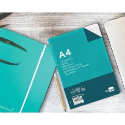 Recambio Liderpapel Din A4 4 taladros 100 gr rayado Nº 46