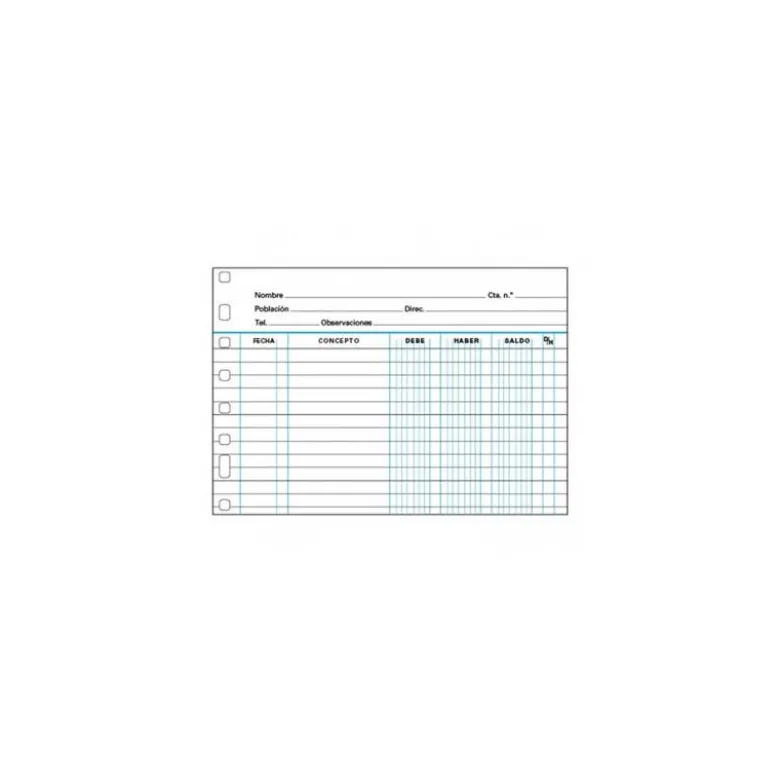 Recambio Multifin cuarto apaisado 8 taladros 90 gr para cuentas corrientes