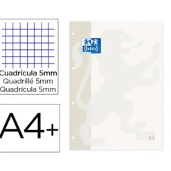 Recambio Oxford DIN A4 + 4 taladros 90 gr cuadrícula 5mm blanco
