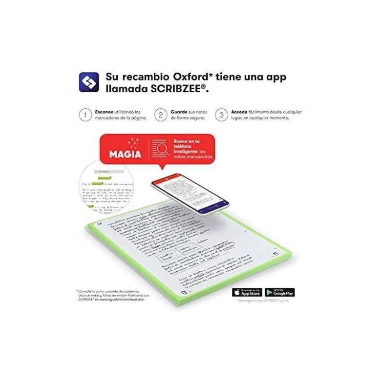 Recambio Oxford DIN A4 + 4 taladros 90 gr cuadrícula 5mm blanco