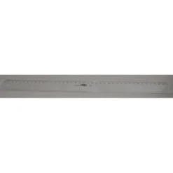 Regla de plastico M+R 40 cm transparente con borde biselado y graduacion