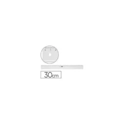Regla de plastico M+R transparente de 30 cm. Borde biselado