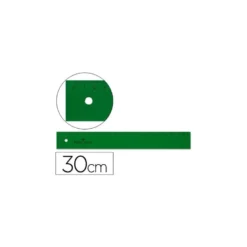 Regla faber castell 30 cm plastico verde.