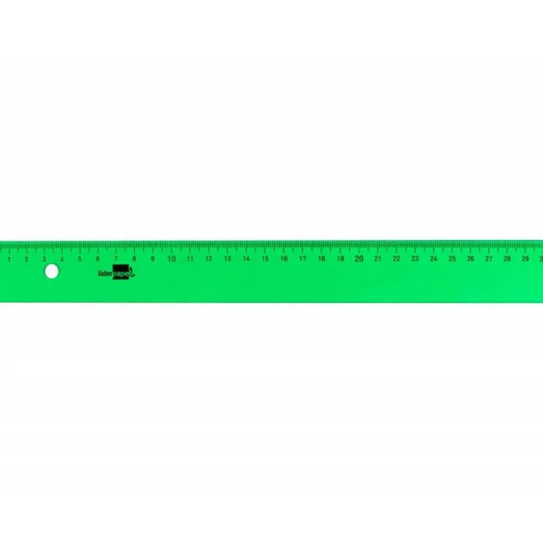 Regla liderpapel 30 cm acrilico verde.