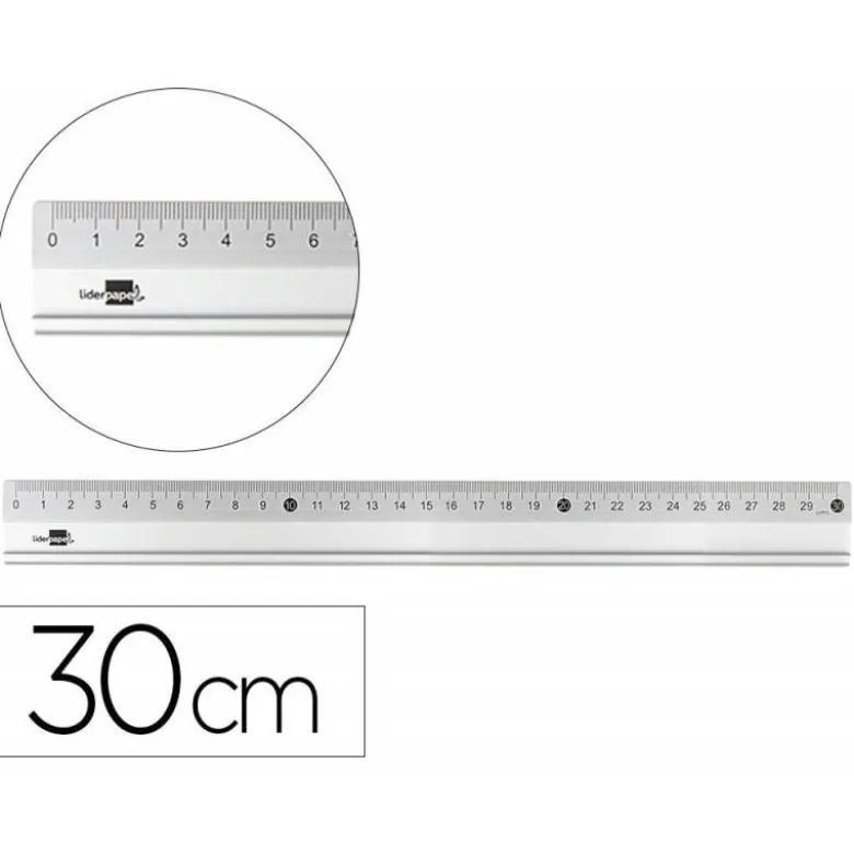REGLA LIDERPAPEL 30 CM ALUMINIO COLOR METALICO