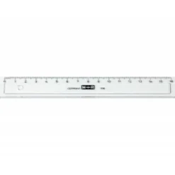 Regla m+r 16 cm plastico transparente con bisel.