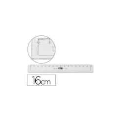 Regla m+r 16 cm plastico transparente con bisel.