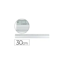 Regla q-connect metalica aluminio 30 cm.