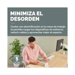 REGLETA FELLOWES CUBO MULTIENCHUFES 3 TOMAS CORRIENTE + 2XUSB C + A USB A COLOR BLANCO