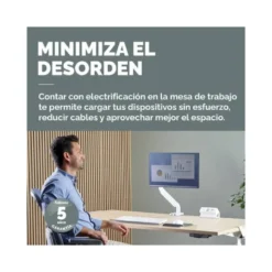 REGLETA FELLOWES SOBREMESA 1 TOMA + USB A + USB C COLOR BLANCO