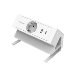 REGLETA FELLOWES SOBREMESA 1 TOMA + USB A + USB C COLOR BLANCO