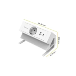 REGLETA FELLOWES SOBREMESA 1 TOMA + USB A + USB C COLOR BLANCO