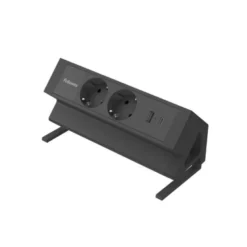 REGLETA FELLOWES SOBREMESA 1 TOMA + USB A/C NEGRO