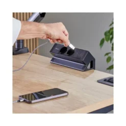 REGLETA FELLOWES SOBREMESA 1 TOMA + USB A/C NEGRO