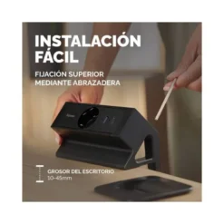 REGLETA FELLOWES SOBREMESA 1 TOMA + USB A + USB C COLOR NEGRO