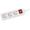 REGLETA Q-CONNECT 3 TOMAS DE CORRIENTE CON INTERRUPTOR LONGITUD CABLE 1,5 MT COLOR BLANCO