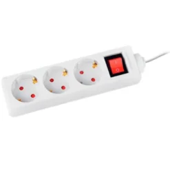 REGLETA Q-CONNECT 3 TOMAS DE CORRIENTE CON INTERRUPTOR LONGITUD CABLE 1,5 MT COLOR BLANCO