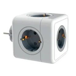 REGLETA Q-CONNECT DE CUBO ENCHUFE MULTIPLE POWER CUBE 5 EN 1 DIRECTO A PARED 5 TOMAS DE CORRIENTE 75X75X112MM