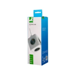 REGLETA Q-CONNECT DE CUBO ENCHUFE MULTIPLE POWER CUBE 5 EN 1 CABLE DE 1,4 MT 5 TOMAS DE CORRIENTE 75X75X112MM