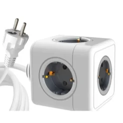 REGLETA Q-CONNECT DE CUBO ENCHUFE MULTIPLE POWER CUBE 5 EN 1 CABLE DE 1,4 MT 5 TOMAS DE CORRIENTE 75X75X112MM