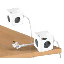 REGLETA Q-CONNECT DE CUBO ENCHUFE MULTIPLE POWER CUBE 6 EN 1 CABLE DE 1,4MT 3 TOMAS DE CORRIENTE+2 USB+1 USB C