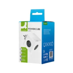 REGLETA Q-CONNECT DE CUBO ENCHUFE MULTIPLE POWER CUBE 6 EN 1 DIRECTO PARED 3 TOMAS DE CORRIENTE+2 USB+1 USB C