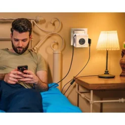 REGLETA Q-CONNECT DE CUBO ENCHUFE MULTIPLE POWER CUBE 6 EN 1 DIRECTO PARED 3 TOMAS DE CORRIENTE+2 USB+1 USB C