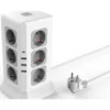 REGLETA Q-CONNECT ENCHUFE MULTIPLE 16 EN 1 CABLE 2 MT 12 TOMAS DE CORRIENTE+3 USB+1 USB TIPO C 120X120X210MM