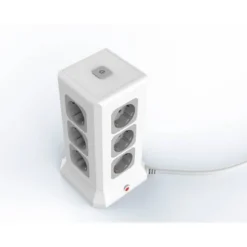 REGLETA Q-CONNECT ENCHUFE MULTIPLE 16 EN 1 CABLE 2 MT 12 TOMAS DE CORRIENTE+3 USB+1 USB TIPO C 120X120X210MM
