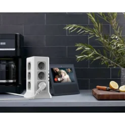 REGLETA Q-CONNECT ENCHUFE MULTIPLE 16 EN 1 CABLE 2 MT 12 TOMAS DE CORRIENTE+3 USB+1 USB TIPO C 120X120X210MM