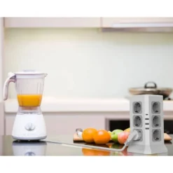 REGLETA Q-CONNECT ENCHUFE MULTIPLE 16 EN 1 CABLE 2 MT 12 TOMAS DE CORRIENTE+3 USB+1 USB TIPO C 120X120X210MM
