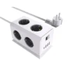 REGLETA Q-CONNECT ENCHUFE MULTIPLE 10 EN 1 CABLE 1,4 MT 6 TOMAS DE CORRIENTE+3 USB+1 USB TIPO C 140X76X87MM